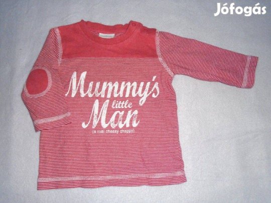 Next csíkos és feliratos hosszú ujjú felső 3-6 hó (méret 68)