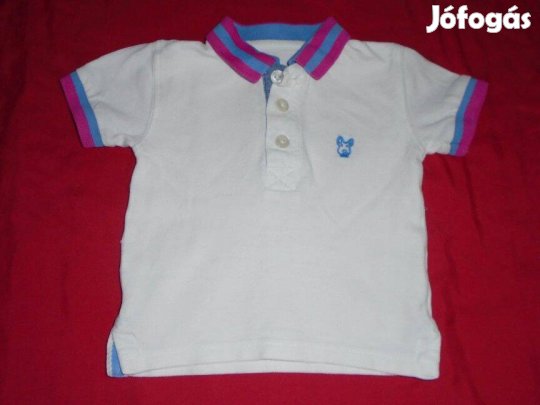 Next galléros fehér színű póló 3-6 hó (méret 68)