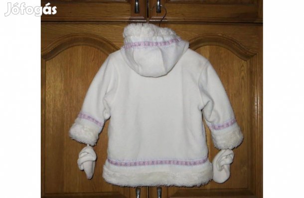 Next kapucnis dzseki kabát 80 cm 9-12 hó kesztyűvel