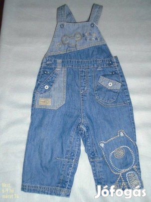 Next kék kantáros farmernadrág 6-9 hó (méret 74 )