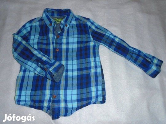 Next kék kockás hosszú ujjú ing 2-3 évesre (méret 98)