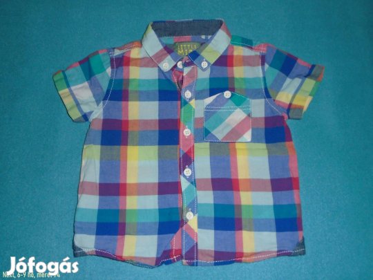 Next kockás rövid ujjú ing 6-9 hó (méret 74)