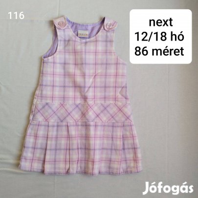 Next lila kockás ruha 86 méret