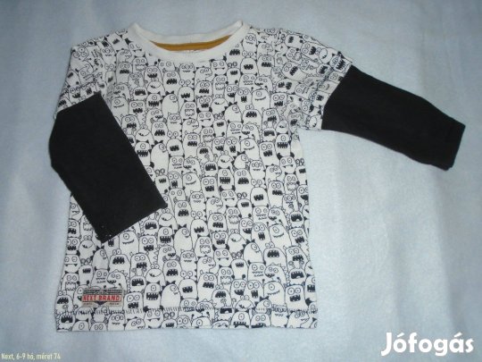 Next mintás hosszú ujjú felső 6-9 hó (méret 74)