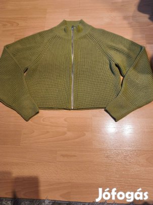 Next női kötött zöld crop kardigán S