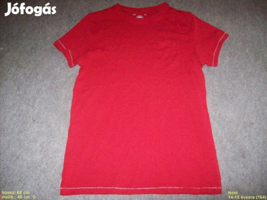 Next piros színű póló 14-15 évesre (méret 164)