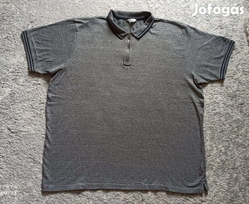 Next szürke galléros férfi póló XXL-es