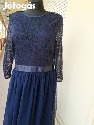Next új cimkés L/XL-es kék csipke és tüll alkalmi női ruha