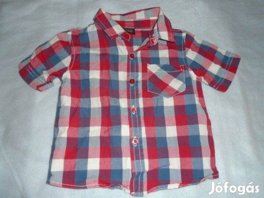 Next újszerű kockás rövid ujjú ing 9-12 hó méret 80