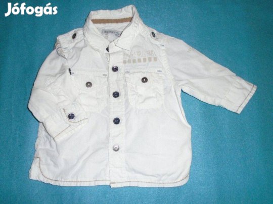 Next vagány fehér hosszú ujjú ing 3-6 hó (méret 68)