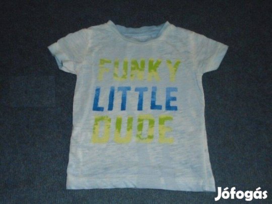 Next világoskék és feliratos póló 6-9 hó (méret 74)