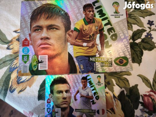 Neymar jr. nagy fociskártya+Koscielni kicsi limited edition focikártya