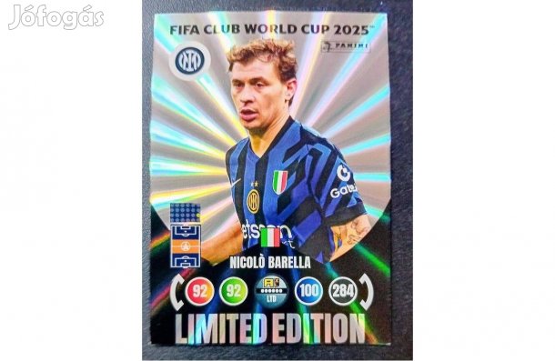 Nicolo Barella Internazionale Limited focis kártya Panini FIFA Club WC