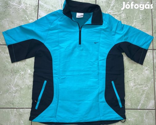 Nike Golf M cipzáros nyakú (hátul rejtett zsebes) türkiz póló felső 