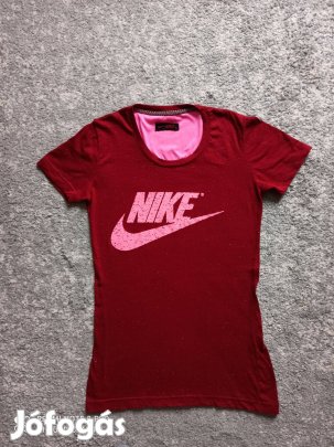 Nike bordó rövid ujjú pamut póló