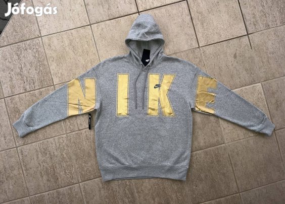 Nike vagány kapucnis pulcsi szürke arany új! Eredeti
