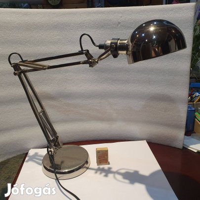Nikkelezett asztali bárhovaállítható masszív munkalámpa