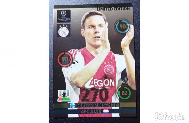 Niklas Moisander Ajax Limited focis kártya Panini UEFA 2014-14