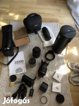 Nikon D5100 kiegeszítőkkel kitűnő állapot
