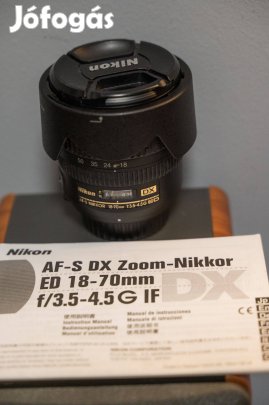 Nikon Nikkor AF-S G ED 18-70 / 3.5-4.5 + tok + napellenző