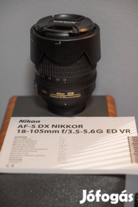 Nikon Nikkor AF-S G ED VR 18-105 / 3.5-5.6 + napellenző