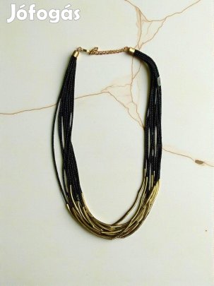 Nini arany-fekete színű többsoros bizsu nyaklánc