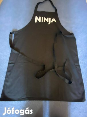 Ninja márkájú fekete vászon kötény -új