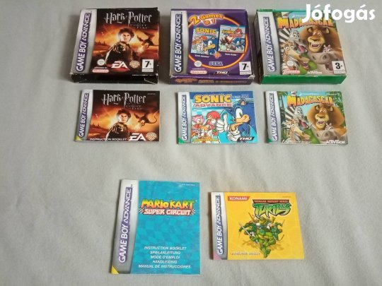 Nintendo Game Boy Advance játék dobozok