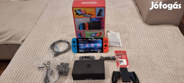 Nintendo Switch OLED 64+256GB okos cfw RP2040 Picofly Dual Boot üvegf