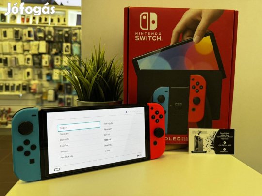 Nintendo Switch OLED, 6 hónap Garancia, Fekete Színben, Dobozában