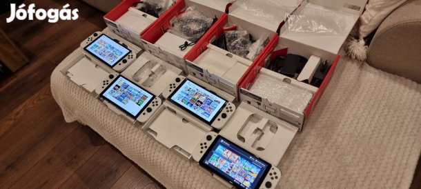 Nintendo Switch OLED-ek 64+256GB !okos! Cfw Dual Boot Hekate üvegfólia