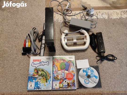 Nintendo wii konzol csomag, kormánnyal mario karttal