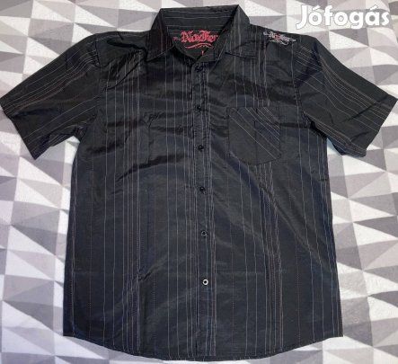 No Fear L zsebes szinte új 'csíkozott' elegáns ffi rövidujjú ing