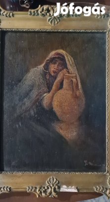 Nő korsóval Olajfestmény