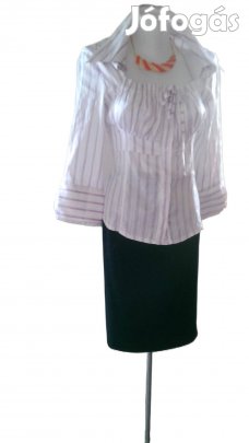 Nőcis Fehér Halvány Lila Csíkos Blúz (Méret: 44 46) Kód: BLU 183