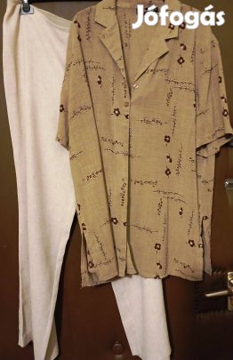 Női 44-méretű lenes nadrág,felsővel, vagy külön is, újak!/80