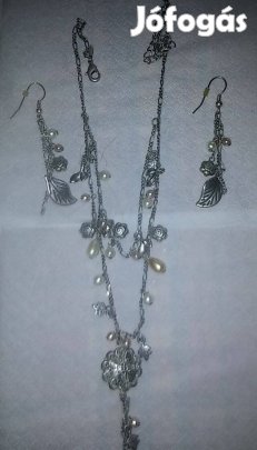 Női Ékszercsomag: Lánc, füli, kitűző, keresztes Gyűrű,