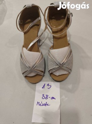 Női Latin Tánc Ezüst színű cipő Bőr talpal