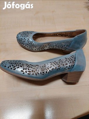 Női, 38-as Caprice fényes kék bőr alkalmi cipő