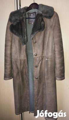 Női, bőr , bélelt télikabát
