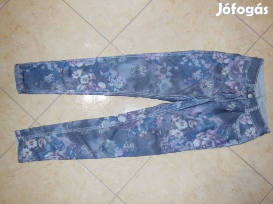 Női/ tini, M-es kifordítható, virágos hosszú nadrág