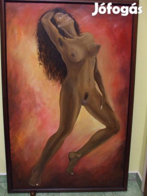 Női akt olajfestmény faroston