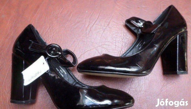 Női alkalmi cipő fekete lakkcipő Új 39-es