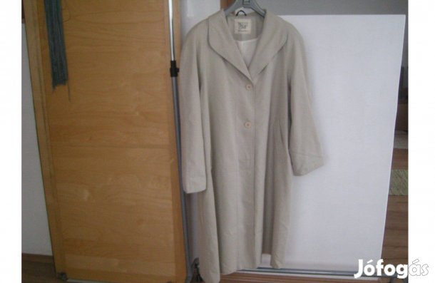 Női átmeneti kabát, retró Miló Coast hosszú bézs balon kabát "L"