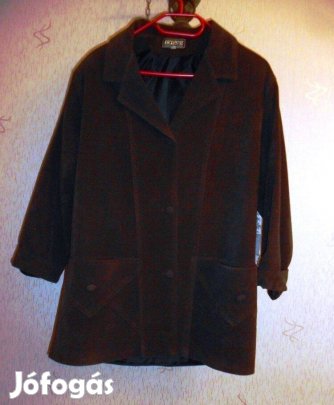 Női barna Exlusive Ujj márka bársony zsebes kabát