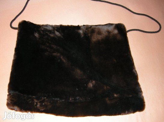Női barna valódi szőrméből készült,muff,szűcs készítette,újszerű!/23