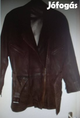 Női barna valódibőr kabát, 42-méret,keveset használt!/27