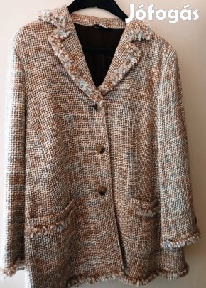 Női blézer kék,drapp,fehér spriccelt minta 46-méret,újszerű!/80