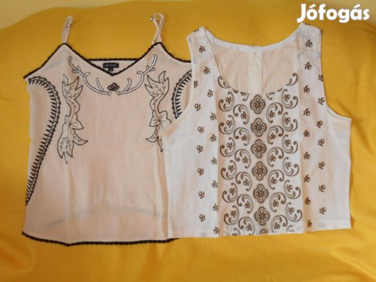 Női blúz, hímzett, flitter, gyöngy díszes. Kb: S - M