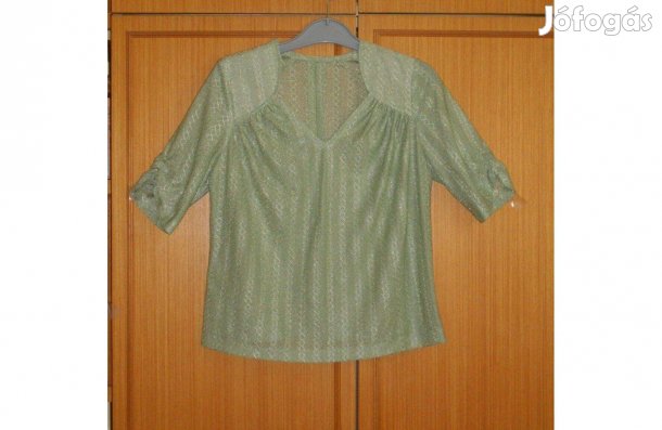 Női blúz, szép, zöld, csillogó, alkalmi. Kb: S . Csinos, díszes